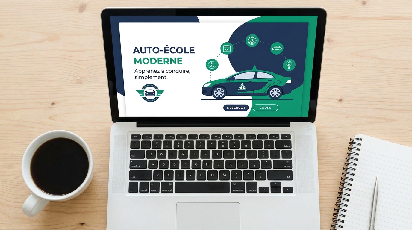 Site internet généré automatiquement pour auto-école